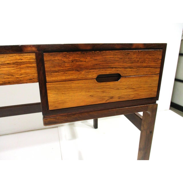 Arne Wahl Iversen Executive Rosewood Writing Desk by Vinde Mobelfabrik Denmark For Sale In Cincinnati - Image 6 of 18