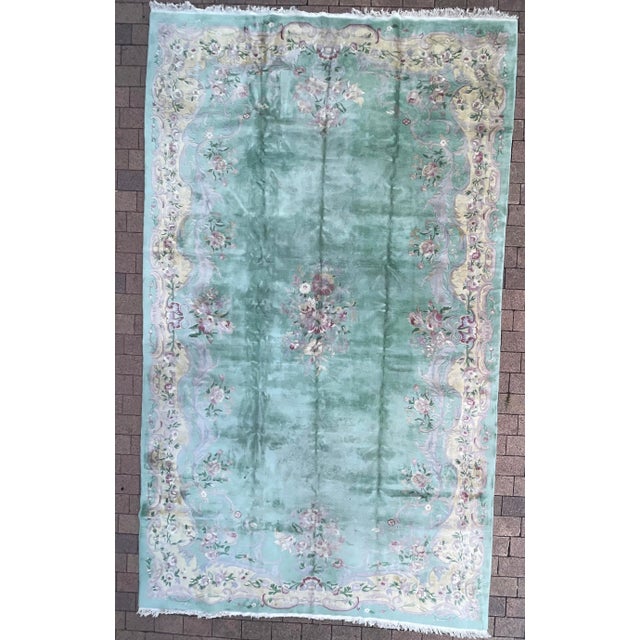Art Deco Mid 20th Century Vintage/Antique Art Deco Chinese Oriental Carpet Over Size 11'8 X 19'8" For Sale - Image 3 of 12