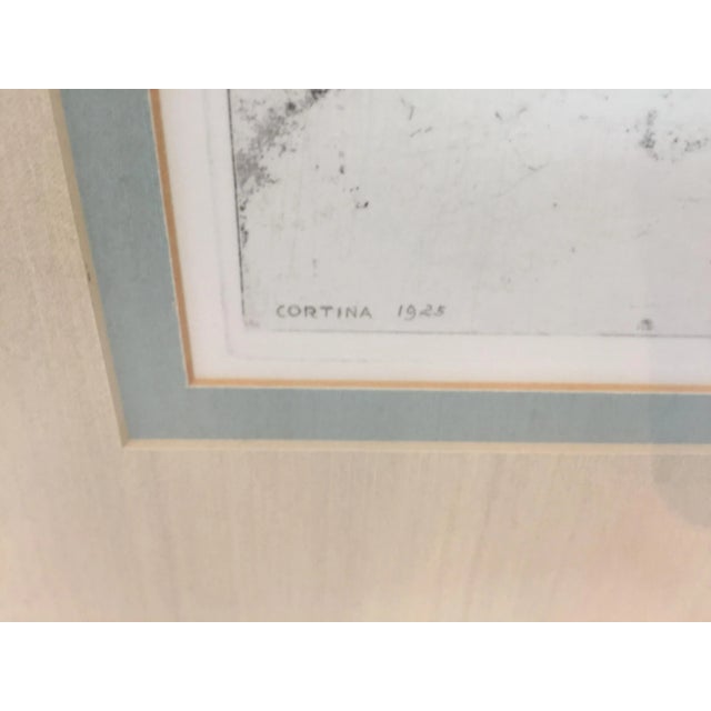 Italian Luigi Kasimir Etching Cortina d'Ampezzo 1925 Italian Alps Signed For Sale - Image 3 of 9