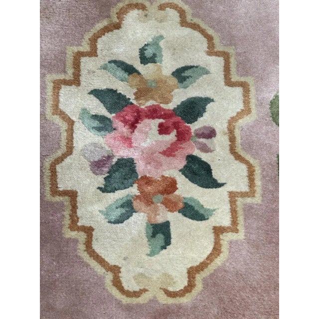 Green Vintage Chinese Art Deco Rug, 1980s For Sale - Image 8 of 13