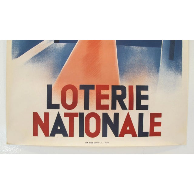 Art Deco 1940 French Lottery Poster, Loterie Nationale, Fortune For Sale - Image 3 of 4