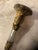 Magnifying glass made with handle of early 1900s ornate walking stick with mother of pearl and brass and gold ormolu. Has...