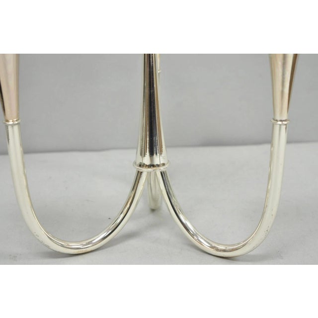Vintage Wilhelm Wagenfeld for WMF Silver Plated Modern Candelabra Candle Holder For Sale - Image 12 of 15