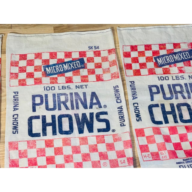 3 Vintage Urina Chow Sacks Grafic Farmhouse Design For Sale - Image 4 of 9