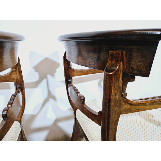 Biedermeier Study Armchairs, 19th Century, Set of 2 For Sale - Image 13 of 18
