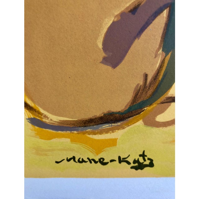 Modern Mane Katz, Colorful Russian French Judaica Jewish Shtetl Wedding Lithograph Mourlot Paris For Sale - Image 3 of 6