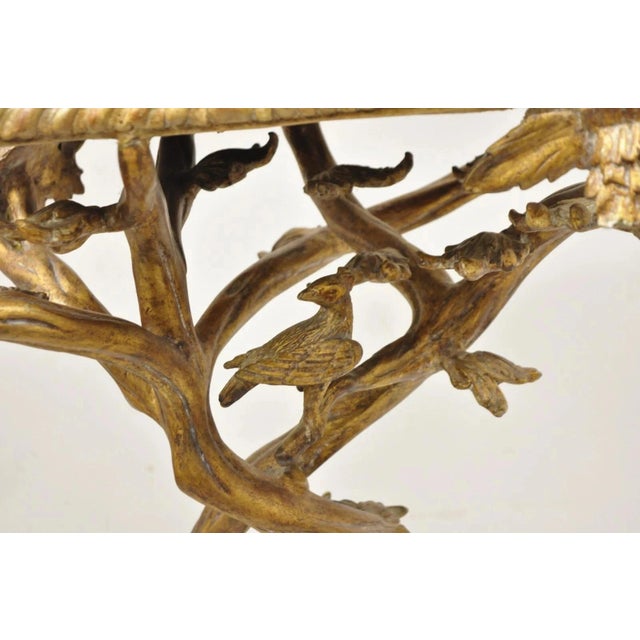 Late 20th Century Late 20th Century Maitland Smith Italian Grotto Style Branch and Bird Figural Pedestal Side Table For Sale - Image 5 of 12