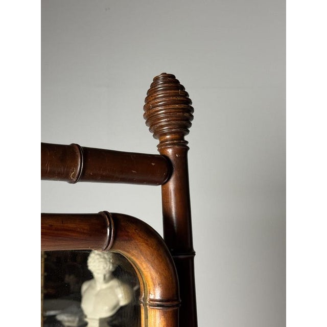 Faux Bamboo Cheval Mirror, 1900s For Sale - Image 9 of 18