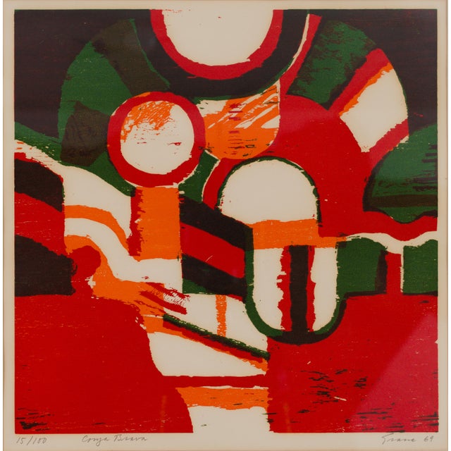 “Conga Brava” is a signed and numbered colour lithograph created in 1969 by Swedish artist Knut Grane (1926–2016), one of...
