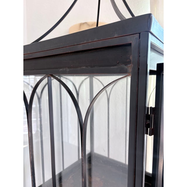 Late 19th Century Tall Gothic Cathedral-Style Iron & Glass Terrarium Vitrine on Stand For Sale - Image 9 of 11