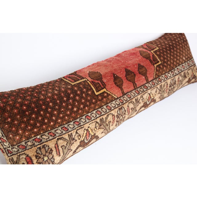 - Authentic Tribal Carpet Rug Lumbar Pillow Cover, Handmade -14'' X 47'' For Sale - Image 10 of 12