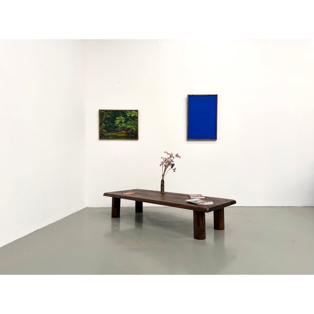 1970s Modern Coffee Table in Elm, 1970s For Sale - Image 5 of 18