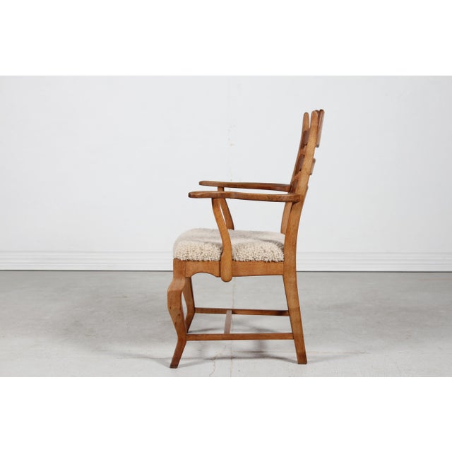Mid-Century Modern Danish Razor Blade Armchair in Oak by Henning Kjærnulf, 1970s For Sale - Image 3 of 16
