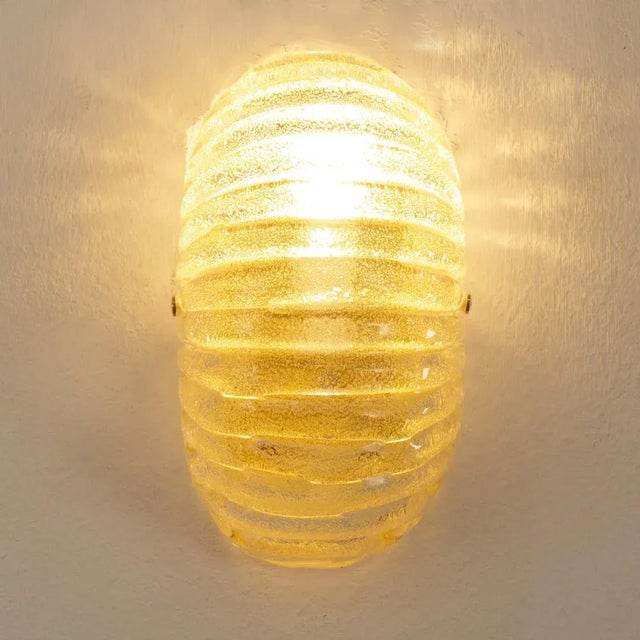 Vintage Italian Wall Light in Amber Murano Glass with Brass Structure, 1990s For Sale - Image 7 of 13