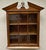 Vintage Solid Wood Hanging Wall Cabinet / Curio & Brass Eagle Finial For Sale - Image 4 of 17