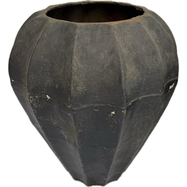 Rare, ribbed cast iron planter vases make a statement indoors or out. Opening is perfect (10”- 10.25)!to hold a plastic...