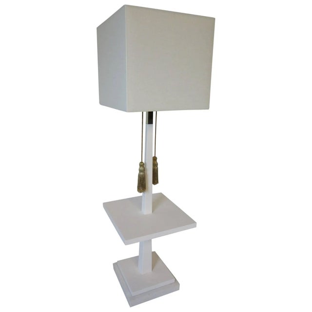 Tommi Parzinger Marble and Painted Wood Floor Lamp For Sale - Image 11 of 11