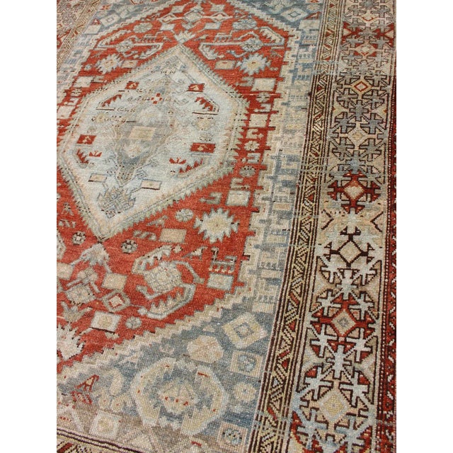 Textile Antique Persian Malayer Rug With Geometric Medallion Design For Sale - Image 7 of 13