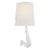 AERIN for Visual Comfort Signature Gaya Large Sconce in Plaster White with Linen Shade For Sale