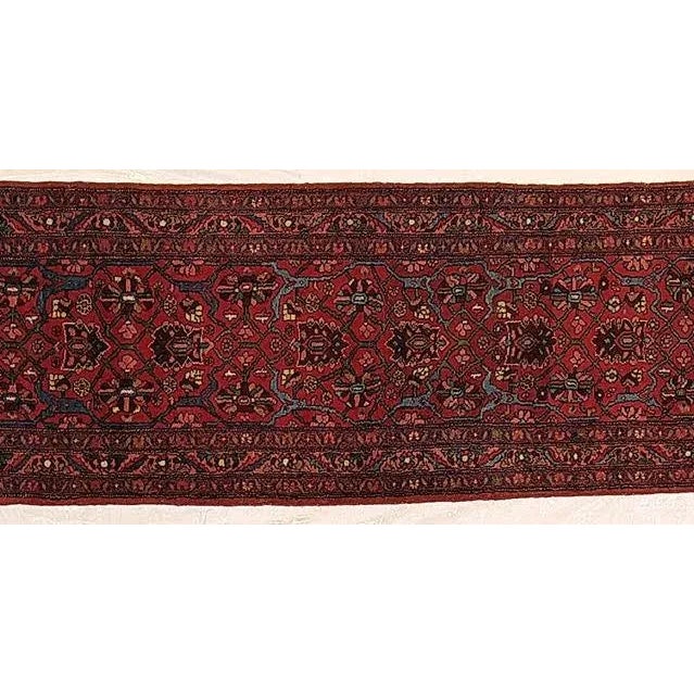 This master piece is a wool on wool pile genuine hand made very fine antique Persian Halvayi Bijar runner-