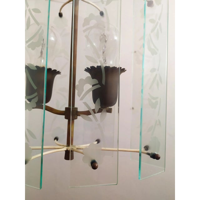 Pendant Lamp in the style of Fontana Arte, 1940s For Sale - Image 3 of 11