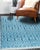 Contemporary 6x9 Stylish Marrakech Blue Tribal Geometric Modern Hand-Knotted Wool Carpet Rug For Sale - Image 3 of 7