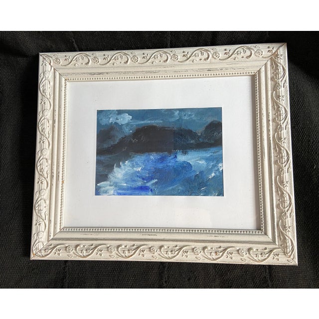 Abstract Acrylic Seascape on Paper Framed Abstract Yjr For Sale - Image 3 of 5