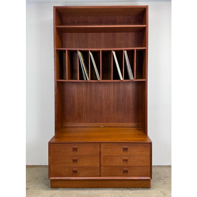 Brown MCM Danish Modern Teak Bookcase Wall Unit by Erik Brouer for Brouer Mobelfabrik For Sale - Image 8 of 12