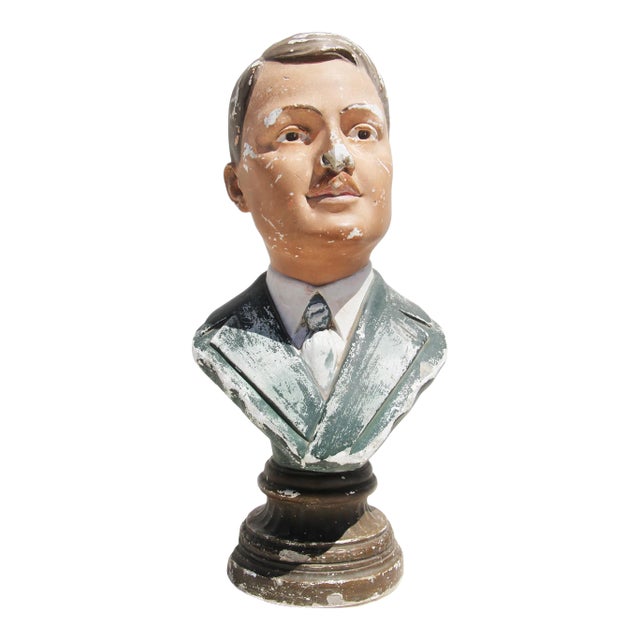 1920s French Art Deco Life-Size Plaster Hat Mannequin Bust For Sale