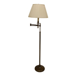 Vintage Brass Floor Lamp With Adjustable Arm For Sale