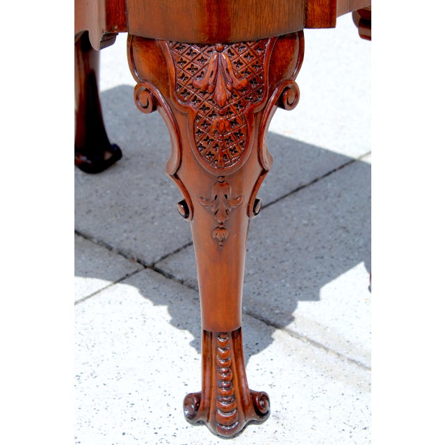 Antique Victorian Marquetry Serpentine Chest / Low Dresser, Hand-Cut Dovetails, Cabriole Legs, Circa 1880 For Sale - Image 9 of 18