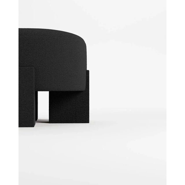 Contemporary Cassete Puff in Boucle Black by Alter Ego for Collector For Sale - Image 3 of 5