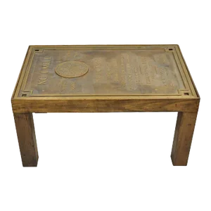 Antique 'Boston Duck Company (1845)' Large Bronze Plaque Custom Coffee Table