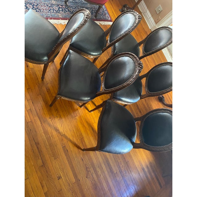 Vintage Oval Medallion Dining Room Chairs Louis XVI Set of 6 For Sale - Image 10 of 13