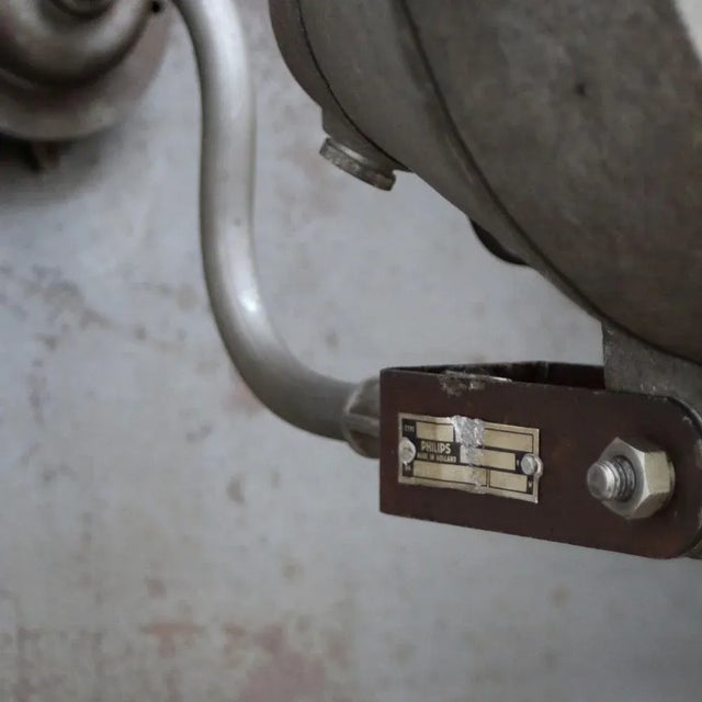 Vintage Industrial Dutch Grey Cast Clear Glass Wall Lamp by Philips For Sale - Image 9 of 11