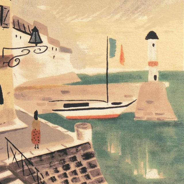 'Breton Village With Lighthouse' by Charles De Montfort, Mid-Century French Post-Impressionist For Sale - Image 4 of 8