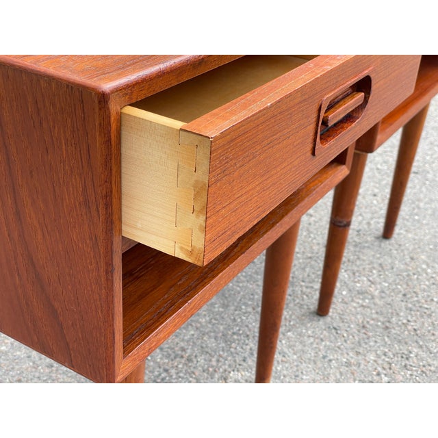 Teak Nightstands attributed to Johannes Andersen for Dyrlund, 1963, Set of 2 For Sale - Image 6 of 11