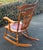 Wood Late 19th Century Pressed Back Oak Tooled Leather Rocking Chair For Sale - Image 7 of 12