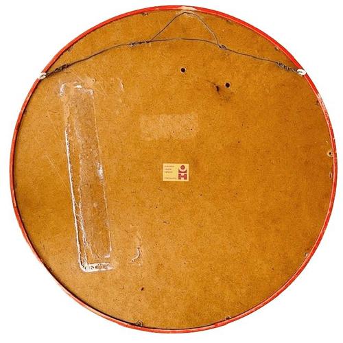 Mid-Century Space Age Spiegel Rood Hout Mirror by O.W. Hack, 1960s For Sale - Image 10 of 11