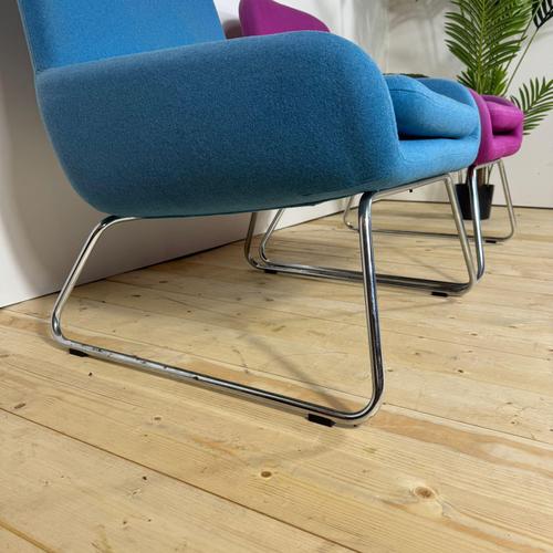 Mid-Century Wool Armchairs with Metal Legs 1970s, Set of 2 For Sale - Image 4 of 8