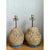 Vintage Rattan and Verdigris Metal Table Lamps - Pair For Sale - Image 4 of 12