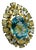 Bochic "Orient" Natural AquaMarine & Blue Topaz Ring Set In 18K Gold Plating For Sale