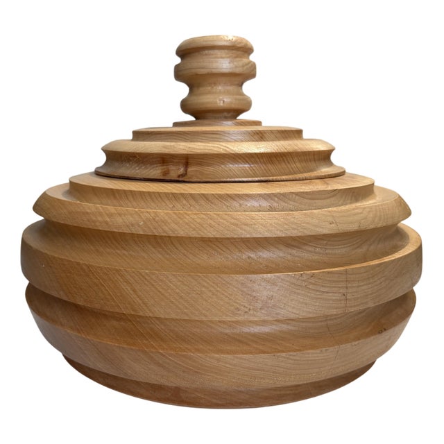 Vintage Handmade Shaped Round Box, 1980s For Sale