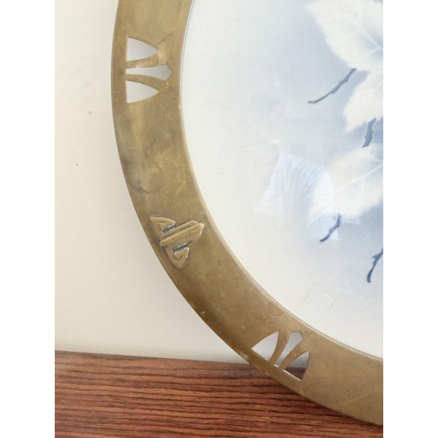 Metal Art Nouveau Brass and Ceramic Dessert Stand, 1930s For Sale - Image 7 of 9