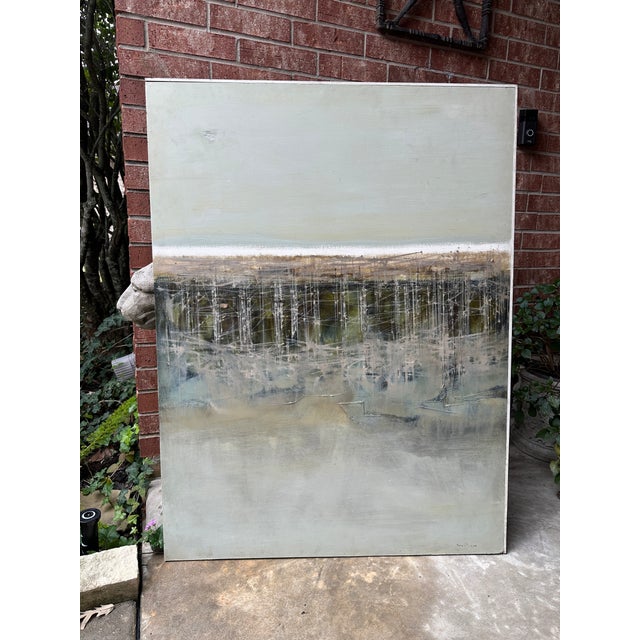 Vintage Atmospheric Abstract Landscape by Texas Artist Walter McCown For Sale - Image 4 of 11