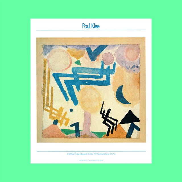Vintage fine art offset lithography with bright colors on thick high-quality museum paper Artist: PAUL KLEE Artwork:...