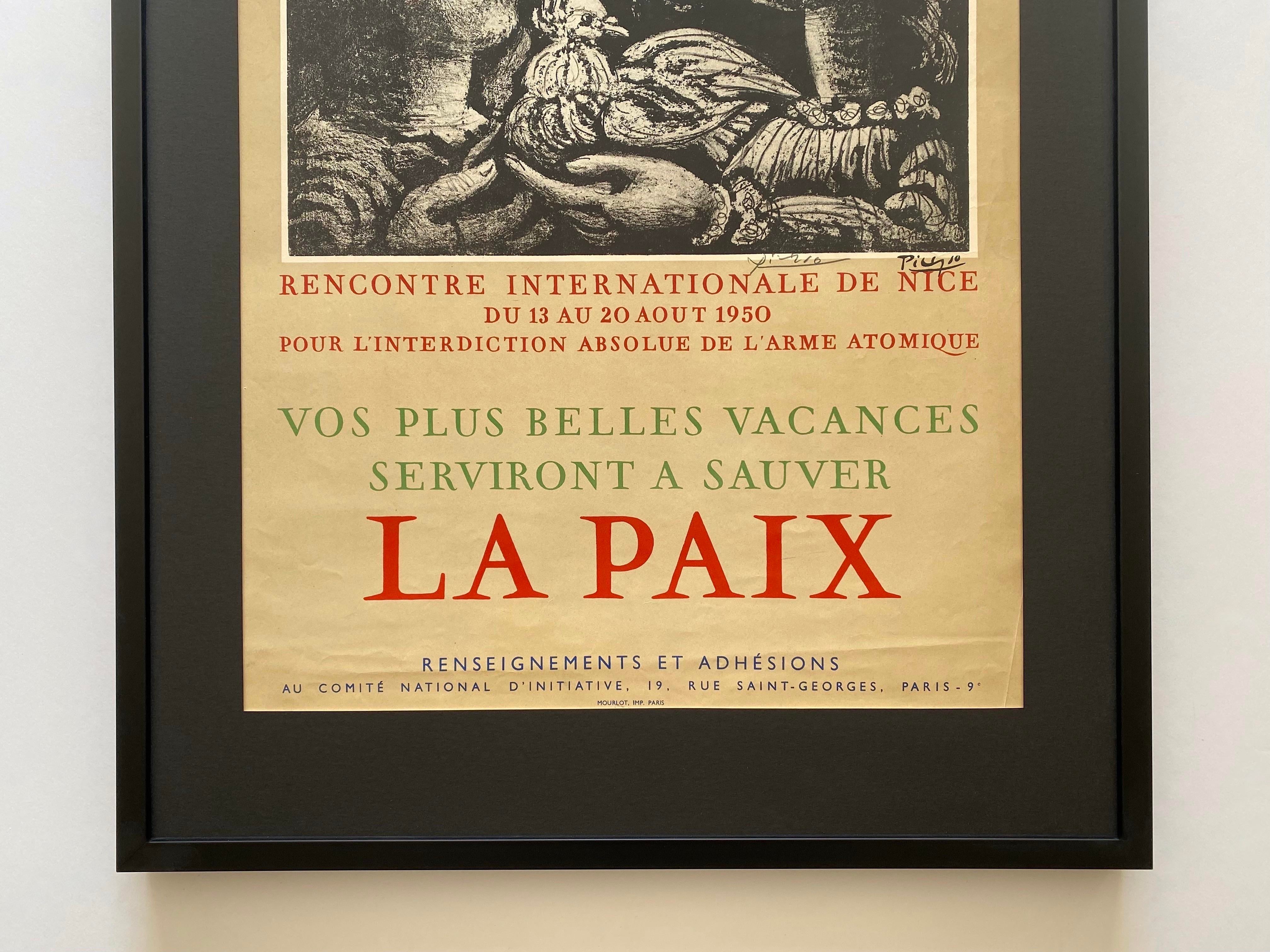 Pablo Picasso Vintage 1950 Hand Signed Mourlot Fine Art Lithograph