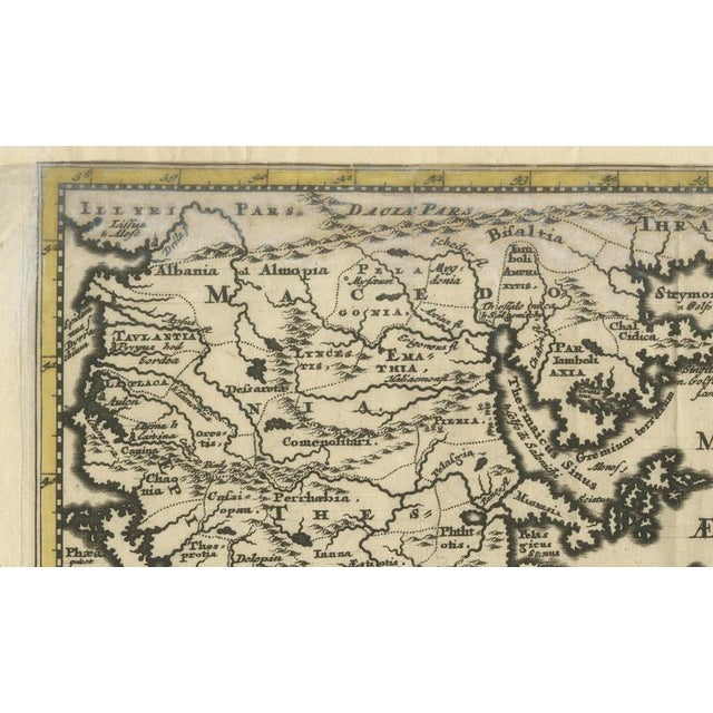 Paper Antique Greek Map of Aegean Sea and Crete, 1697 For Sale - Image 7 of 9
