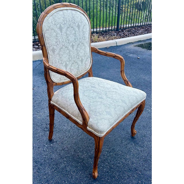 Late 20th Century Vintage Hickory French Louis XVI Faux Bois Chair For Sale In Tampa - Image 6 of 11