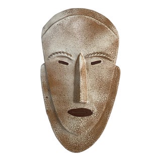 Signed Douglas Ferguson Pigeon Forge Pottery African Inspired Mask Wall Hanging For Sale